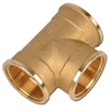 T-stycke - m&auml;ssing - 3 x inv&auml;ndig g&auml;nga - 1/8" till 2"