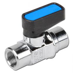 Kulventil mini med vred p� ena sidan - 2 x invändig gänga - PN 20