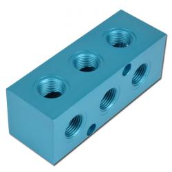 Fördelarblock kors aluminium 9/12 fack - max. 16 bar