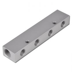 Fördelarlist med 4 utg�ngar p� en sida - aluminium - 16 bar