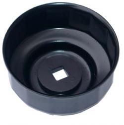 Oljefilterk�pa i st�lpl�t - svartlackerad 65 mm x 14-kant