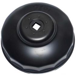 Oljefilterk�pa i st�lpl�t - svartlackerad 98 mm x 15-kant