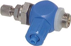 Strypbackventil - reglerbar tilluft - med skruv med räfflat huvud och stoppmutter - skruvkoppling - ringstycke i plast - G 1/8\' till G 1/4\'