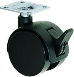 Dubbelhjul - plast - 40-70 kg - platta - plast eller PU - glidlager